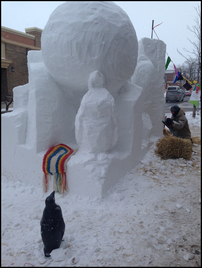 sculpture sur neige, bas-saint-Laurent, rivière-du-loup